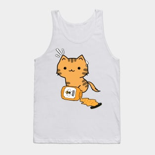 Naughty orange cat spilled a jar of honey Tank Top